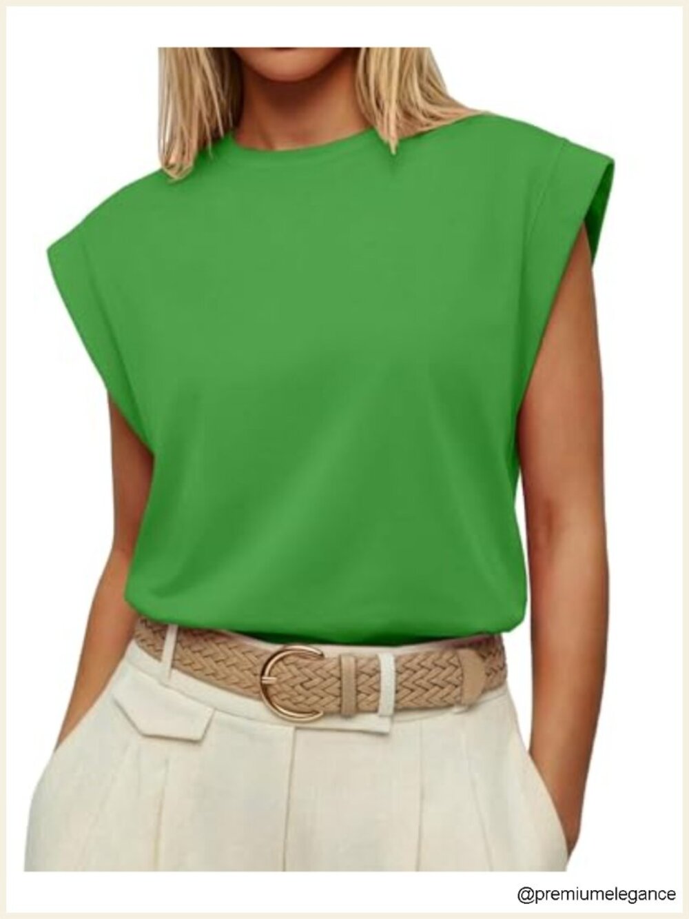 Women's Cap Sleeve Cotton Blend Tank Top Crew Neck Loose Fit Summer T-Shirt